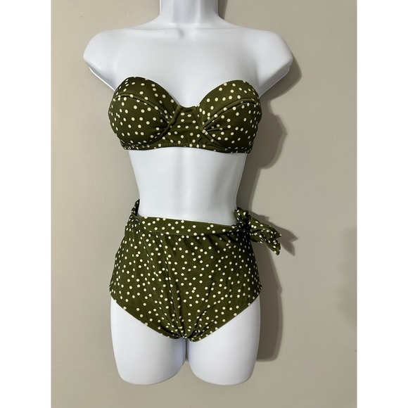Adriana Degreas Other - Adriana Degreas Millie‎ Punti Green Polka Dot Bikini Set READ Size M